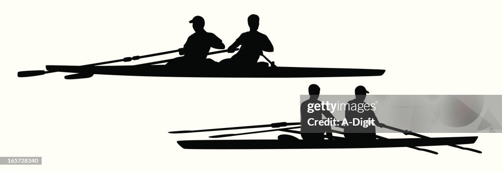 Men Rowing Vector Mens Pairs Rowing Vector Silhouette High-Res Vector Graphic - Getty Images