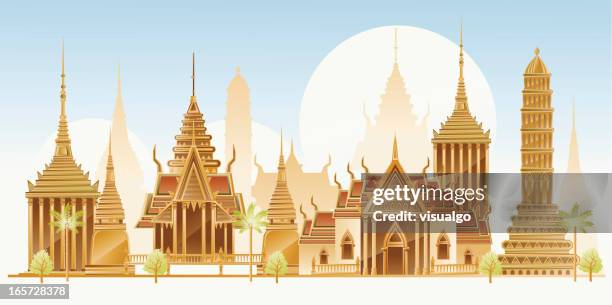 ilustraciones, imágenes clip art, dibujos animados e iconos de stock de arquitectura tradicional de tailandia - tailandia