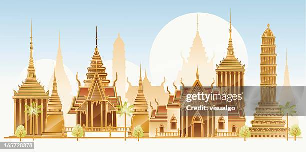 ilustrações de stock, clip art, desenhos animados e ícones de tailândia tradicional arquitetura - thailand