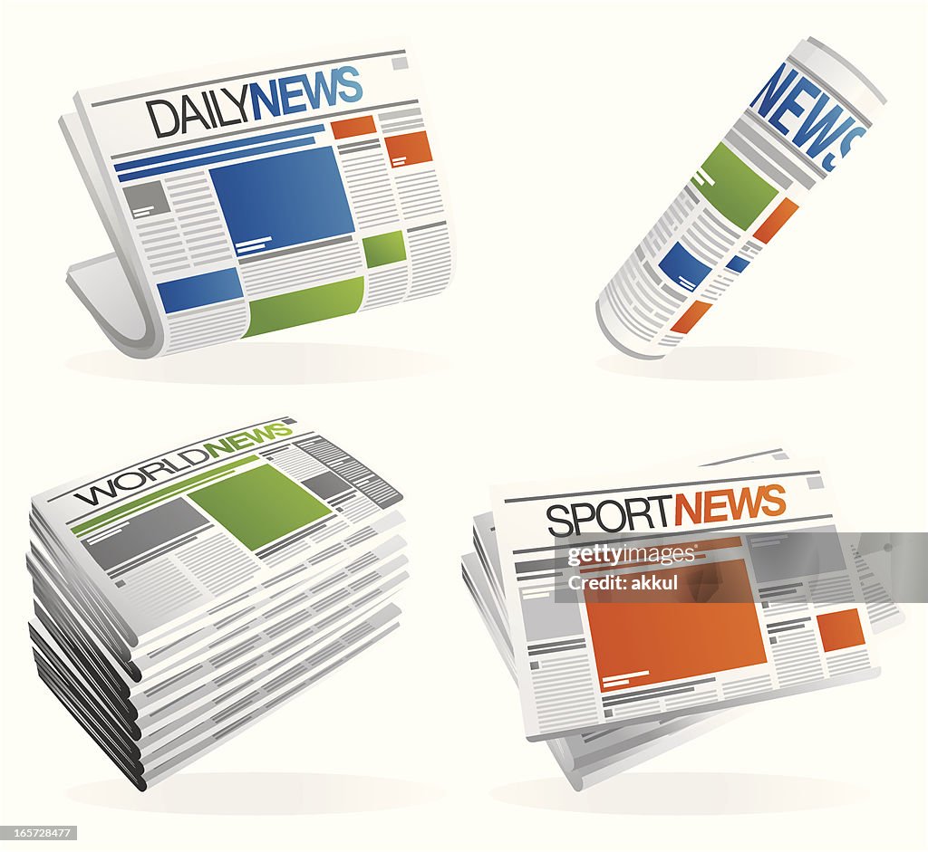 Newspaper set - grey