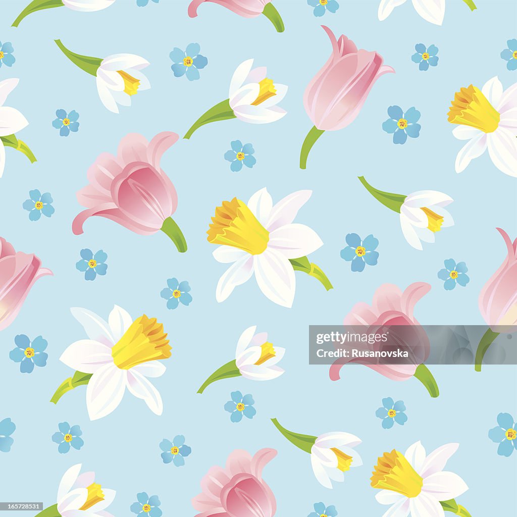 Spring Time Floral Pattern Spring Floral Pattern High-Res Vector Graphic - Getty Images