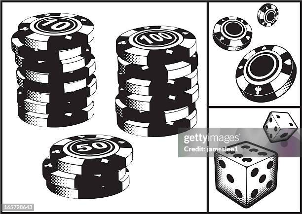 gambling chips - chips stacked stock illustrations