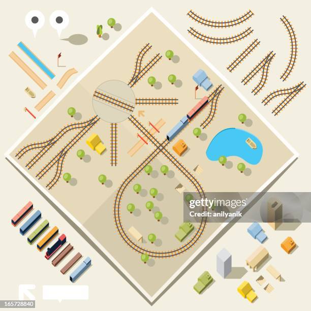 kit - bahngleis stock-grafiken, -clipart, -cartoons und -symbole