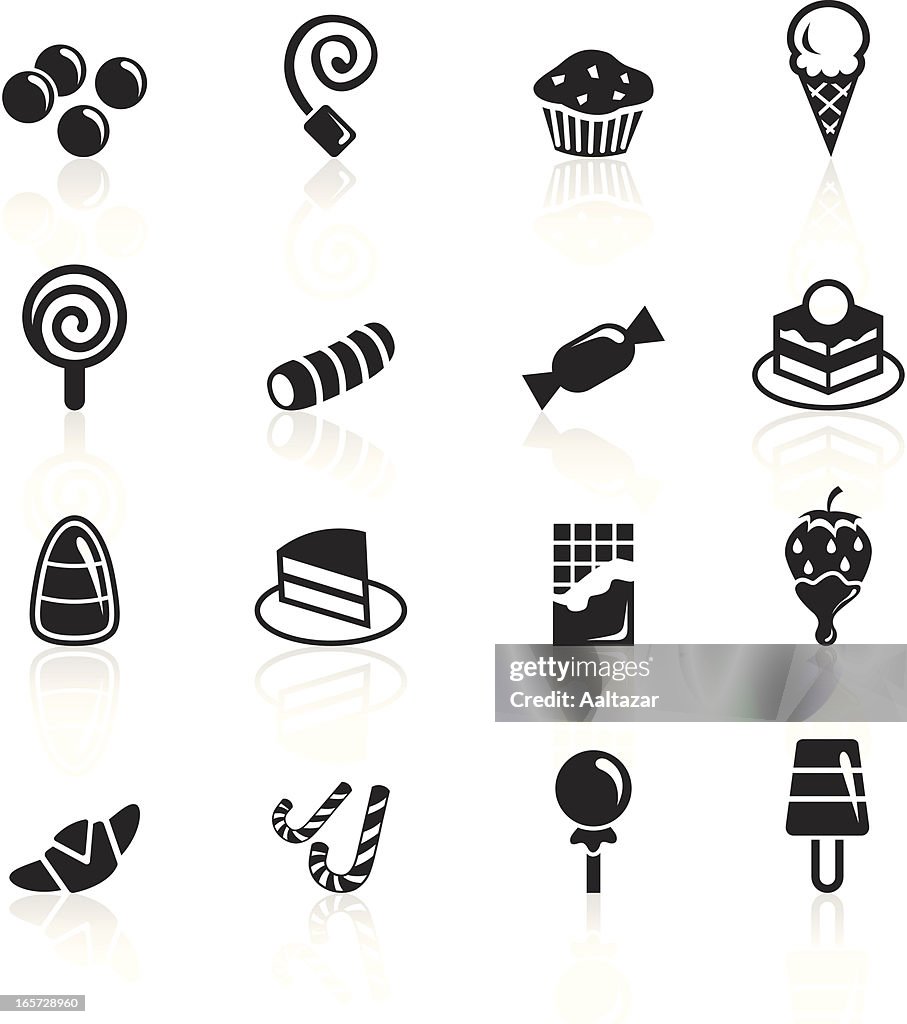 Schwarze Symbole-süße & Candy