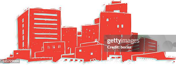 red city - utopia city stock illustrations