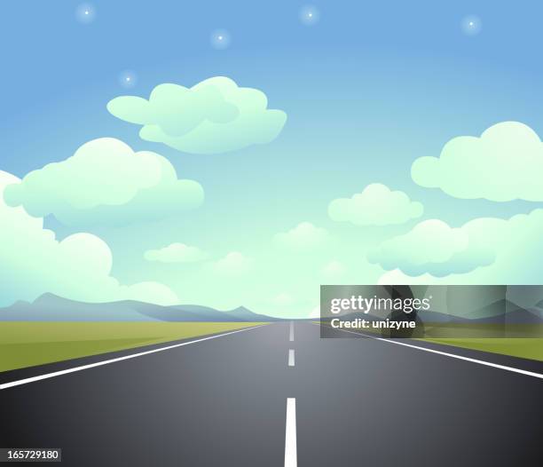 animated image of a highway that ends in eternity - vanishing point stock illustrations