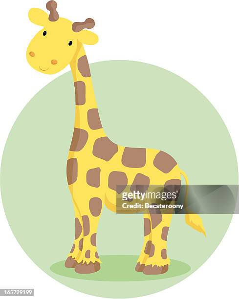 giraffe-illustration - baby animals stock-grafiken, -clipart, -cartoons und -symbole