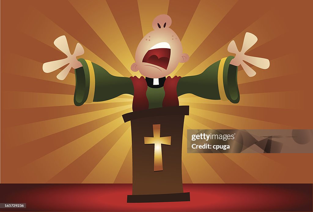 Preachy Draw Preacher Praying High-Res Vector Graphic - Getty Images