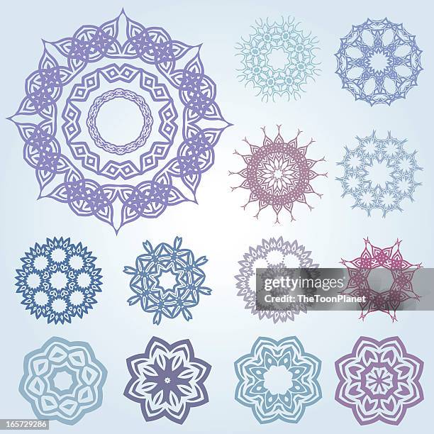 set of arabic and ancient patterns - renaissance wallpaper stock illustrations