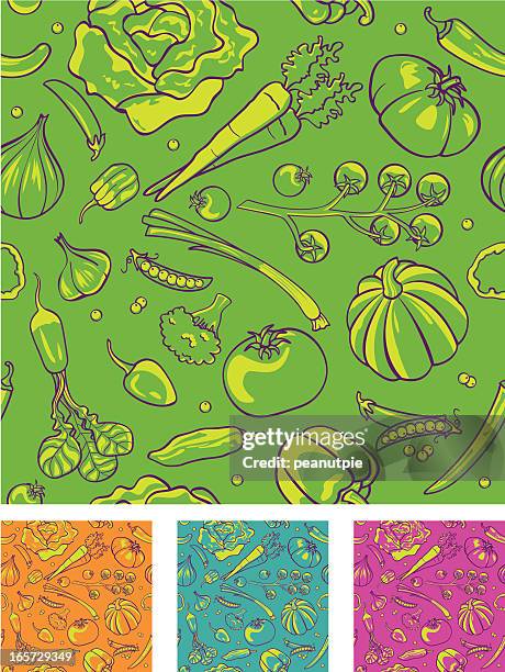 vibrant vegetable pattern - cherry tomatoes stock illustrations