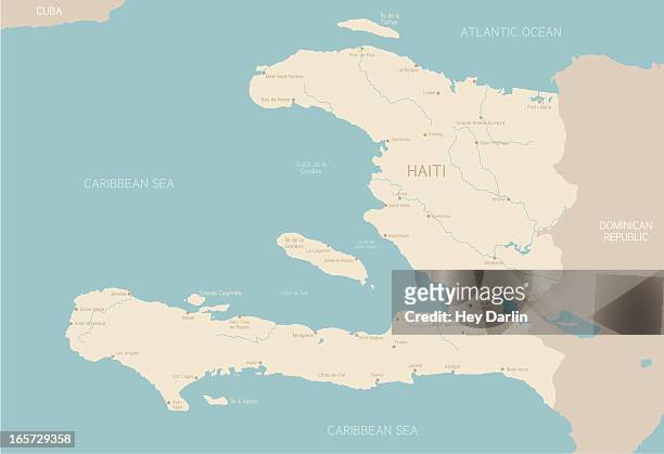 map of haiti - port au prince stock illustrations