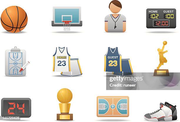 ilustrações de stock, clip art, desenhos animados e ícones de basquetebol ícones/série de matte premium - jersey fabric