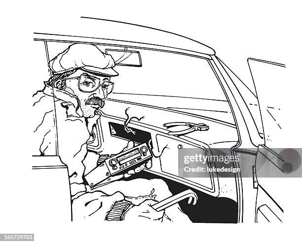 car burglar - car radio stock illustrations