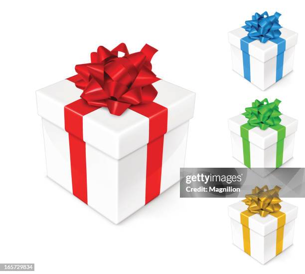 gift box - red bow stock illustrations