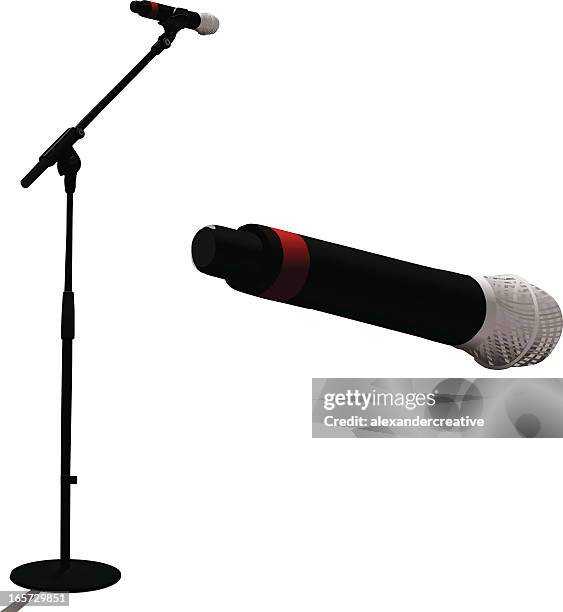 microphone - pole stock illustrations