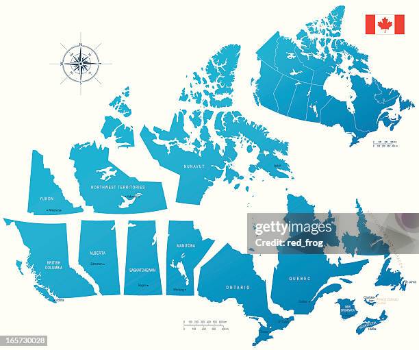 canada, provinces and territories - quebec map stock illustrations
