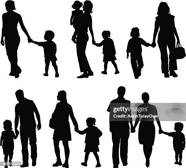familien - mutter-tochter-sohn stock-grafiken, -clipart, -cartoons und -symbole