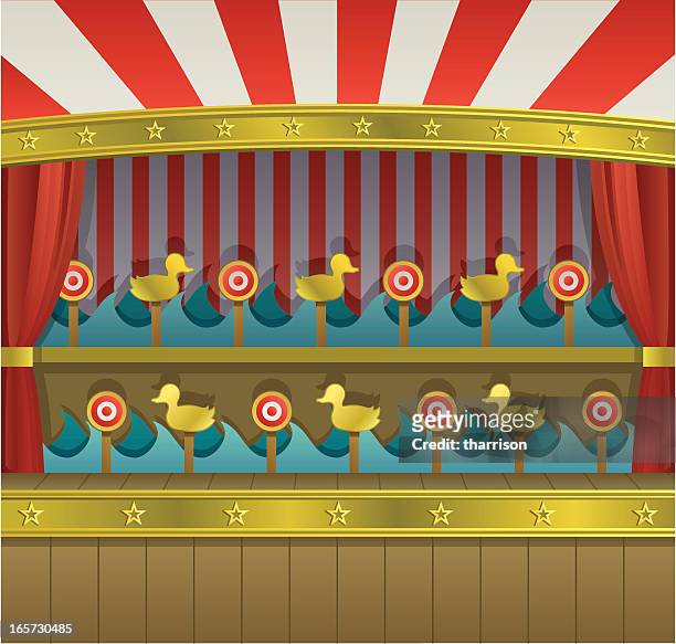 carnival duck shoot - target shooting stock illustrations