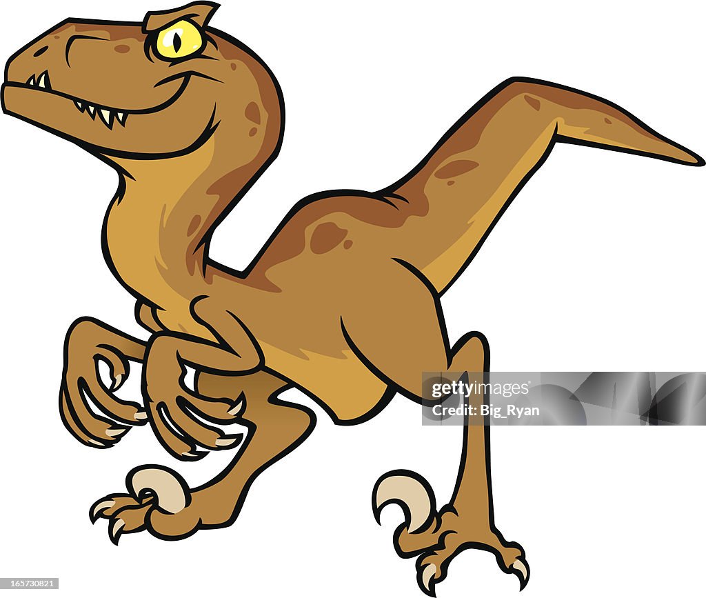 Happy Raptor Cartoon Cute Cartoon Velociraptor