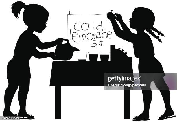 lemonade sale - lemonade stand stock illustrations