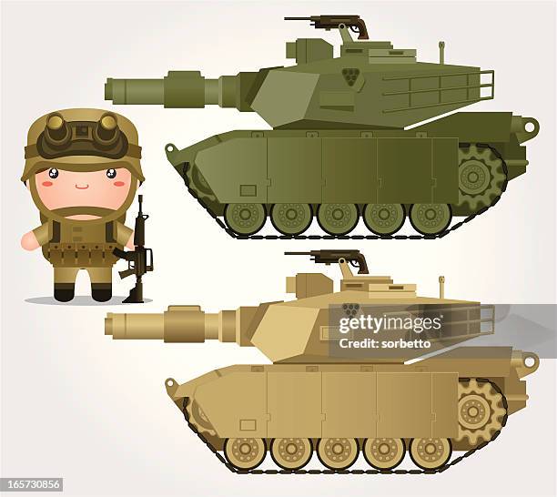 ilustraciones, imágenes clip art, dibujos animados e iconos de stock de m1 abrams tanque - casco militar