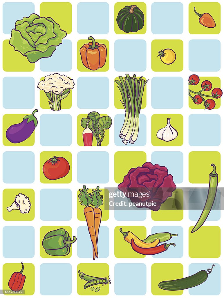 Square Pattern Food Vegetable Square Pattern High-Res Vector Graphic - Getty Images