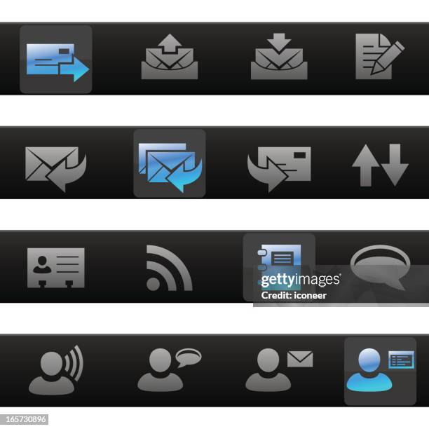 messaging toolbar icons - probe card stock illustrations