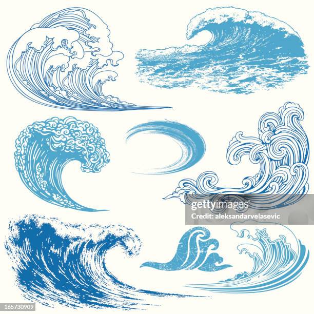 wave-elemente - welle stock-grafiken, -clipart, -cartoons und -symbole