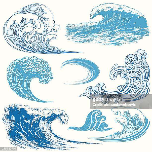 stockillustraties, clipart, cartoons en iconen met wave elements - golven