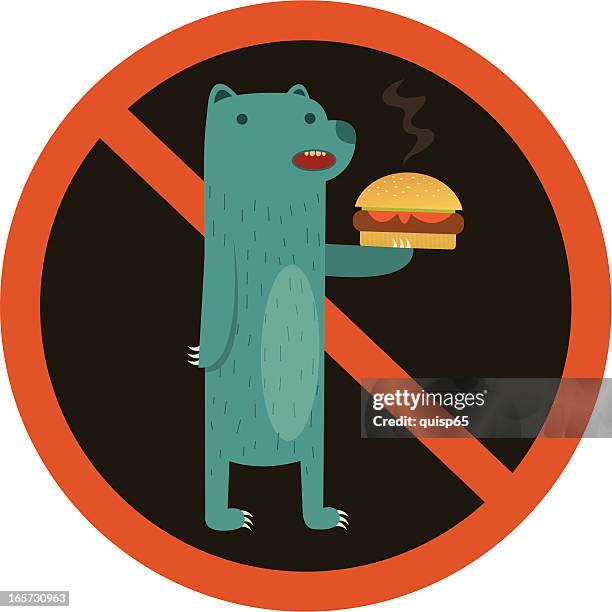 don't feed the bears - bear standing stock illustrations