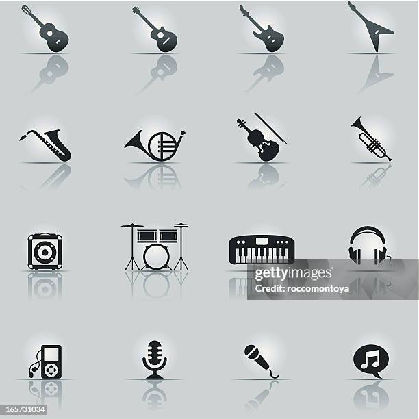 icon set, music - electric piano stock illustrations
