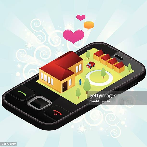 home on the phone - car drifting stock illustrations