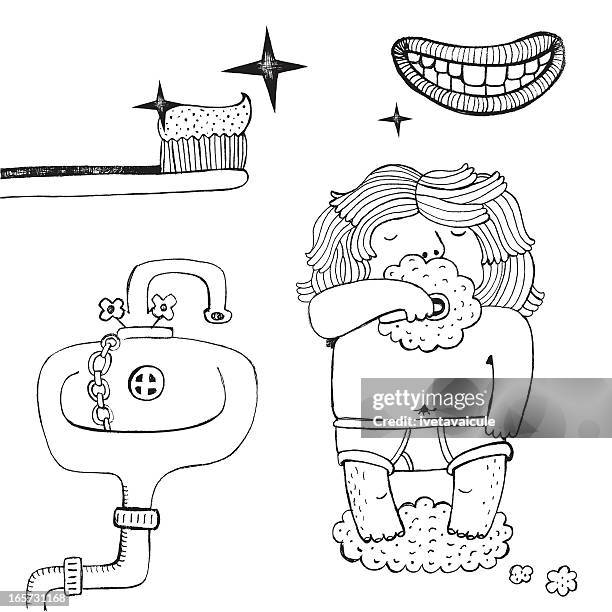 ilustraciones, imágenes clip art, dibujos animados e iconos de stock de dientes de higiene - calzoncillos