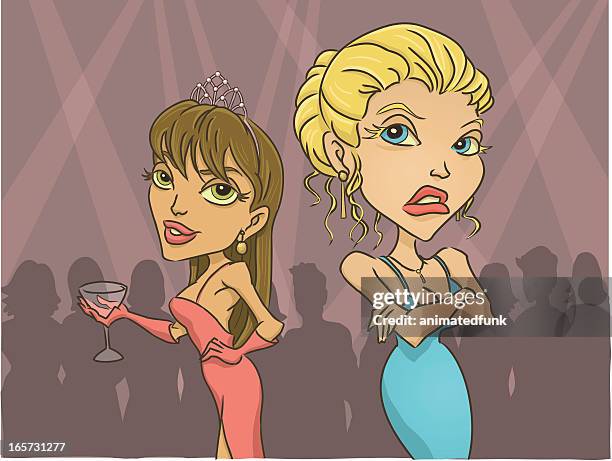 drama queens - beauty contest stock illustrations