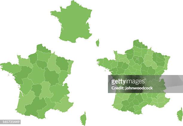 illustrations, cliparts, dessins animés et icônes de français la carte avec les régions. - france