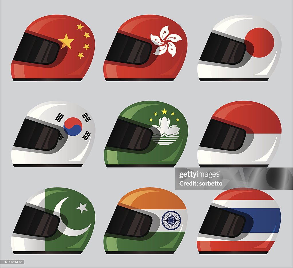 Helmet National Flag Icon