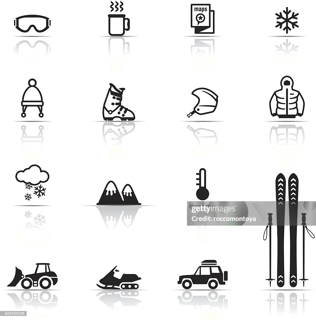Icon-Set, Skifahren
