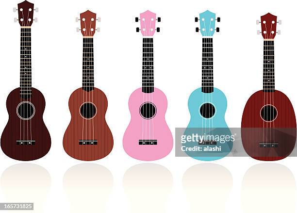ukulele - fretboard stock illustrations
