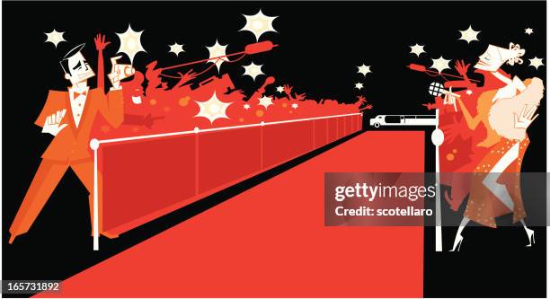 red carpet event - paparazzi photographers stock illustrations