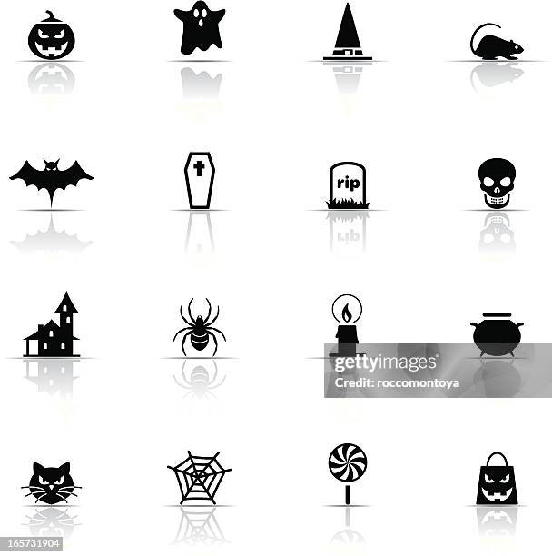 illustrations, cliparts, dessins animés et icônes de ensemble d'icônes d'halloween - ange de la mort