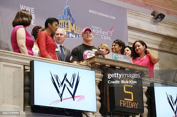 John Cena visits at New York Stock Exchange on April 5, 2013 in New York City.