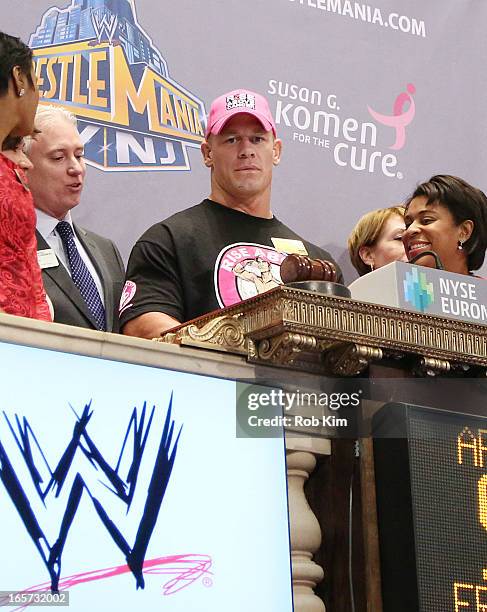John Cena visits at New York Stock Exchange on April 5, 2013 in New York City.
