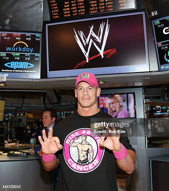 John Cena visits at New York Stock Exchange on April 5, 2013 in New York City.