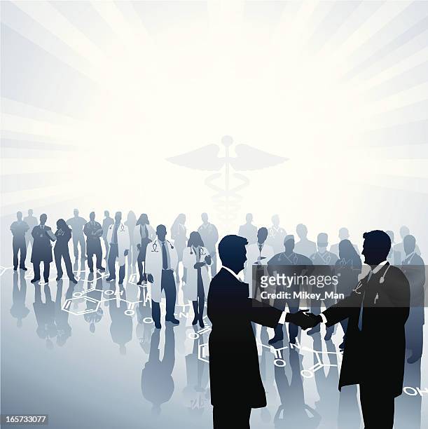 preferred provider organization agreement - handshake silhouette stock illustrations