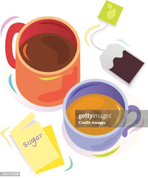 illustrazioni stock, clip art, cartoni animati e icone di tendenza di caffè e tè - bustina