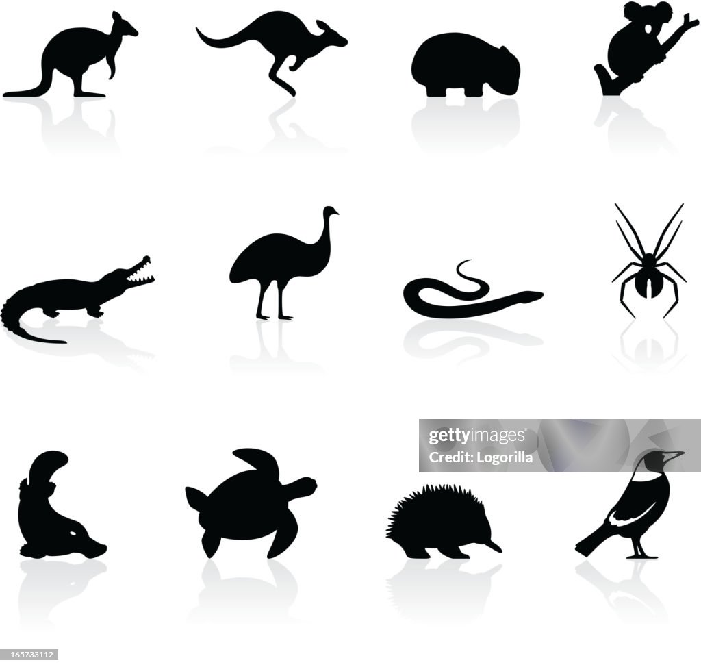 Ícones de animais australianos