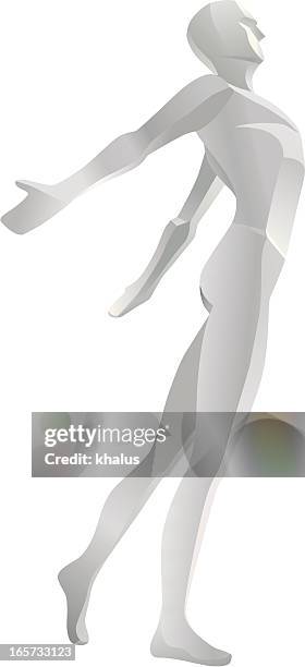 white stylized vector illustration of man on white - gypsum stock illustrations