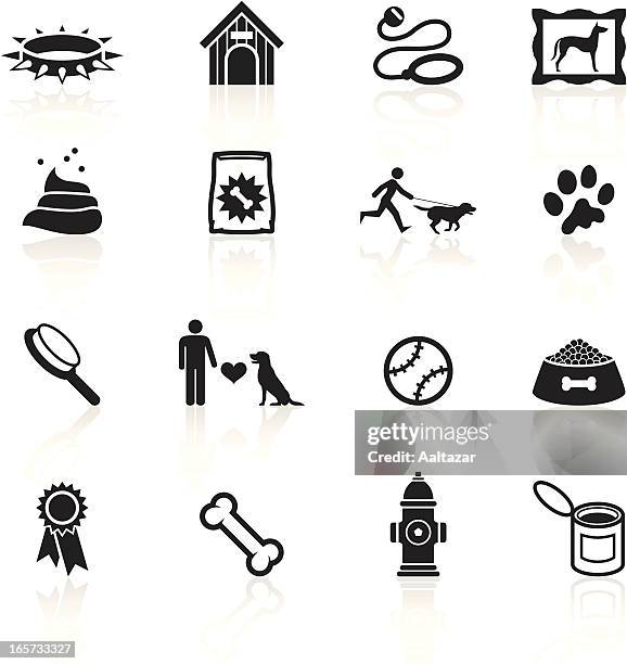 black symbols - dog - dog worms stock illustrations