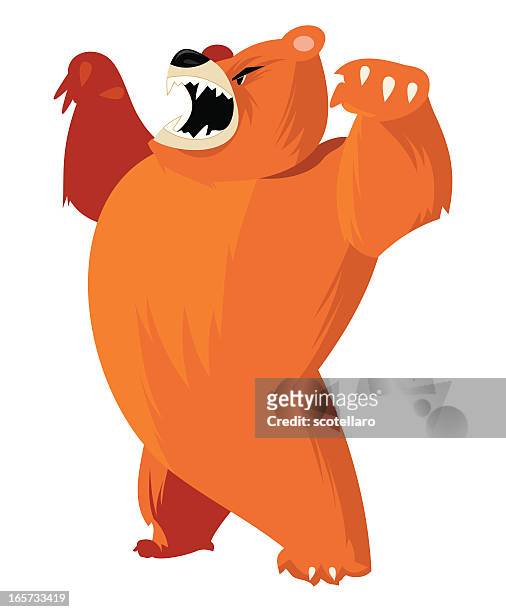 bear isolated - pounce attack stock illustrations