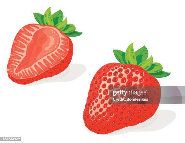 strawberry - cut strawberries stock illustrations